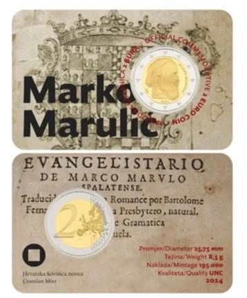2 euro Kroatië “Sterfdag dichter Marko Marulic’’ UNC 2024 beschikbaar voor biedingen