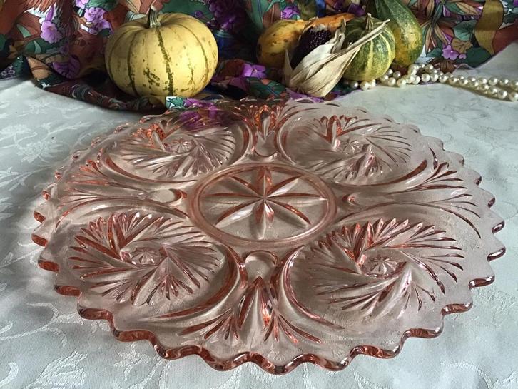 Glazen schaal Art Nouveau stijl, Antiek en Kunst, Antiek | Glas en Kristal, Ophalen of Verzenden