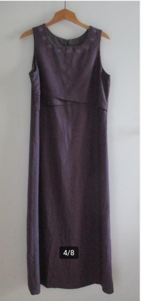 Vera Condotti lange paarse jurk met borduur, maat 38, nieuw, Kleding | Dames, Jurken, Nieuw, Maat 38/40 (M), Paars, Onder de knie