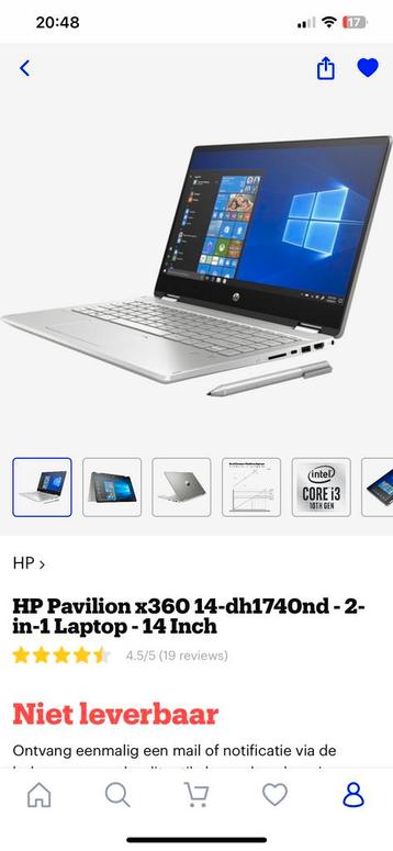 HP Pavilion x360 14 inch - 2-in-1 Laptop beschikbaar voor biedingen
