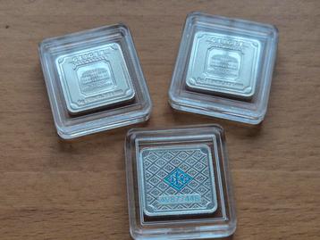 Geiger Edelmetalle. 3 x 5 gram zilver. Oplopend serienummer. beschikbaar voor biedingen