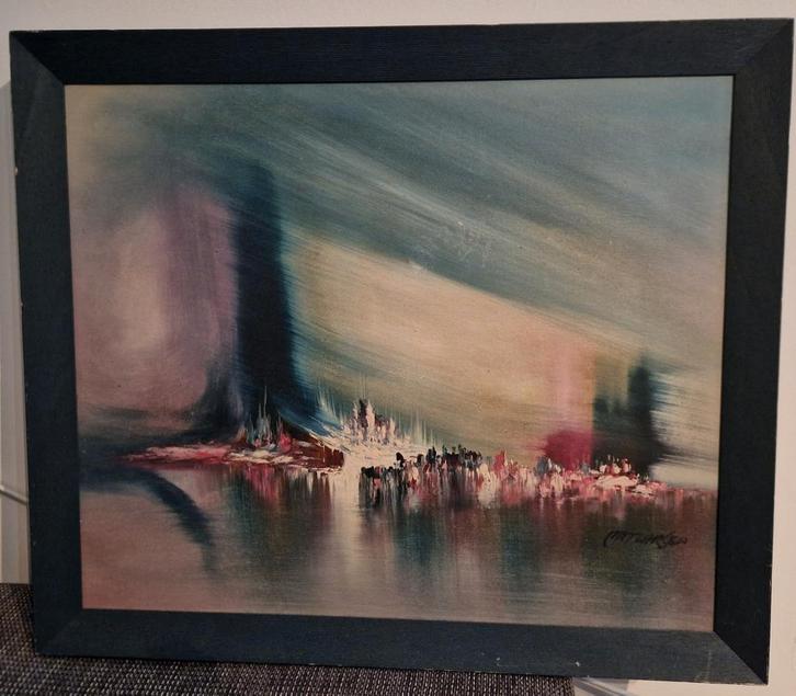 Abstract Schilderij - Gesigneerd, Antiek en Kunst, Kunst | Schilderijen | Abstract, Ophalen of Verzenden