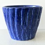 vintage Erica BLOEMPOT kobalt blauw Mid Century keramiek, Binnen, Rond, Gebruikt, Ophalen of Verzenden