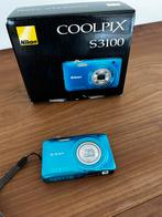 Nikon Coolpix S3100 Digitale Compact Camera- Blauw (in doos), Ophalen, Zo goed als nieuw, Nikon
