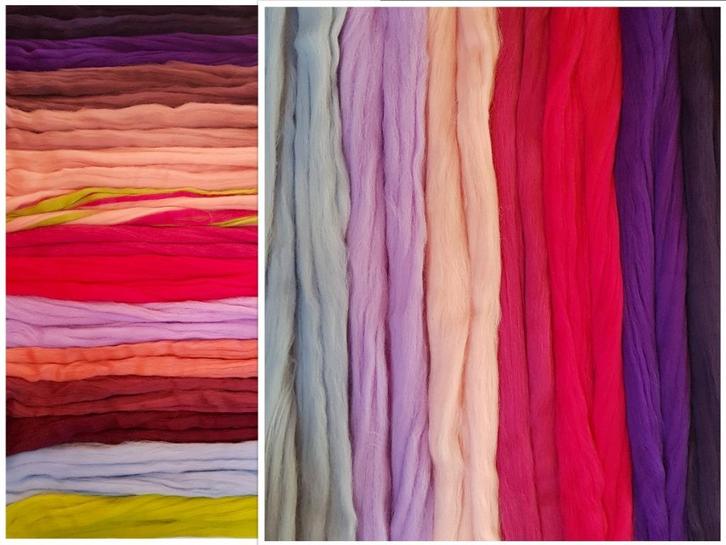 Assortipakket merino lontwol MAGIE vanaf 1/2 meter per kleur, Hobby en Vrije tijd, Vilt, Nieuw, Los Vilt, Verzenden