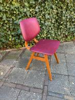 Retro Eetkamerstoel Teak Skai, Huis en Inrichting, Stoelen, Ophalen of Verzenden, Bruin, Eén