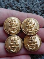 4x vergulde Marine Knopen - Frankrijk aanmaak, Verzamelen, Militaria | Tweede Wereldoorlog, Ophalen of Verzenden, Marine, Nederland