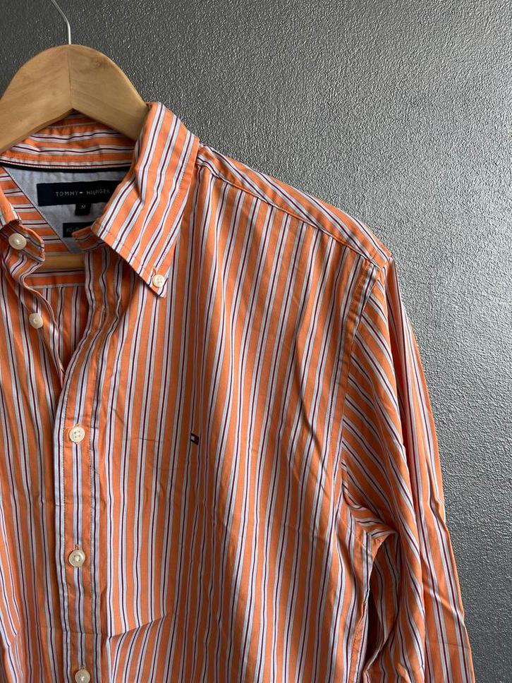 Tommy Hilfiger gestreepte blouse, Kleding | Heren, Overhemden, Zo goed als nieuw, Halswijdte 39/40 (M), Oranje, Ophalen of Verzenden
