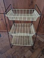 Vintage draadmandje etagere opberger geel zwart, Huis en Inrichting, Woonaccessoires | Etagères, Ophalen of Verzenden, Gebruikt