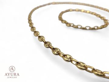Dames ketting en armband, goud of zilverkleurig, staal beschikbaar voor biedingen