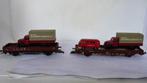 HO 2 wagons met Brekina Magirus trucks en service busje, Verzenden, Gelijkstroom of Wisselstroom, Wagon, Zo goed als nieuw