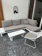 Mooie witte loungeset, 5 zitplaatsen, Ophalen of Verzenden, Zo goed als nieuw, Loungeset