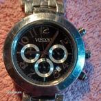 Vendoux horloge staal met zwarte wijzerplaat., Sieraden, Tassen en Uiterlijk, Staal, Ophalen of Verzenden