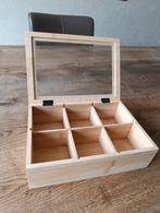 Theedoos Bamboe met 6 Vakken - Nieuwstaat, Huis en Inrichting, Ophalen of Verzenden, Zo goed als nieuw
