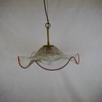 Vintage art deco Italiaanse hanglamp glas, Huis en Inrichting, Lampen | Hanglampen, Minder dan 50 cm, Glas, Art deco, Zo goed als nieuw