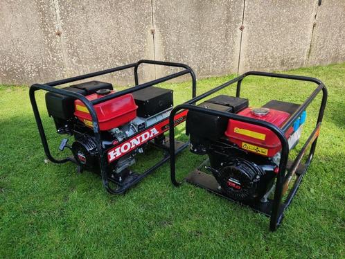 2 HONDA aggregaten (type EC6000, 13 pk Honda GX390, 5,8 kVA), Doe-het-zelf en Verbouw, Aggregaten, Gebruikt, Benzine, 5 tot 10 kVA