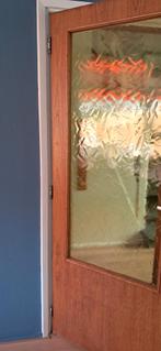 Gratis houten binnendeur met geel glas, Ophalen, Gebruikt, 80 tot 100 cm, Binnendeur