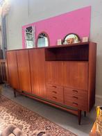 Vintage teak kast highboard wandmeubel, Ophalen, Gebruikt, 25 tot 50 cm, Minder dan 150 cm