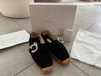 Jimmy Choo Dru crystal-embellished espadrilles maat 37,5, Zwart, Ophalen of Verzenden, Zo goed als nieuw, Espadrilles of Moccasins
