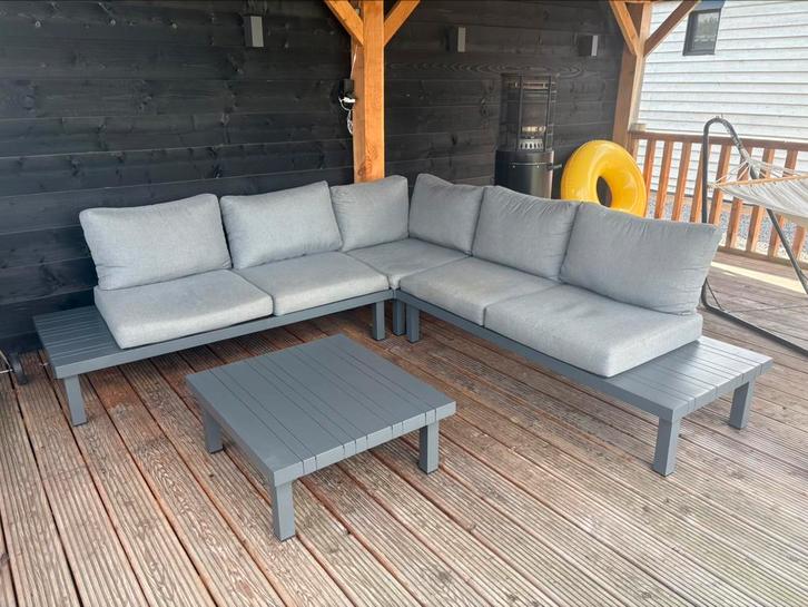 Te koop: ZGAN - Aluminium hoekbank / loungebank-  235x235cm, Tuin en Terras, Tuinsets en Loungesets, Zo goed als nieuw, Loungeset