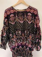 Tuniek doorzichtig paars zwart L-XL Boho, Verzenden, Zo goed als nieuw, Maat 46/48 (XL) of groter, Zwart