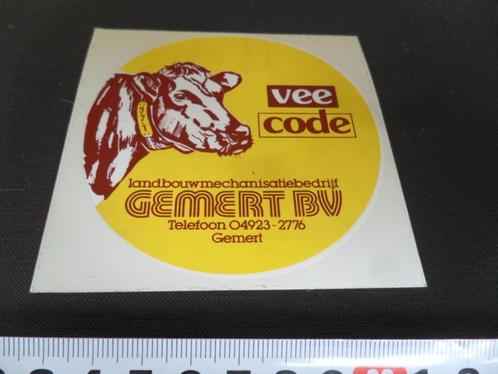 sticker gemert vee code landbouwmechanisatie gemert bv, Verzamelen, Stickers, Zo goed als nieuw, Bedrijf of Vereniging, Ophalen