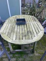 Teakhouten tuintafel uitschuifbaar, Tuin en Terras, Ophalen, Gebruikt, Ovaal, Teakhout