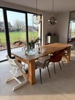 Massief eiken eettafel 90x255 cm, Huis en Inrichting, Tafels | Eettafels, Ophalen, Zo goed als nieuw, Rechthoekig, 50 tot 100 cm