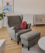 Ikea fauteuil strandmon incl. Hocker, Huis en Inrichting, Zo goed als nieuw, Ophalen