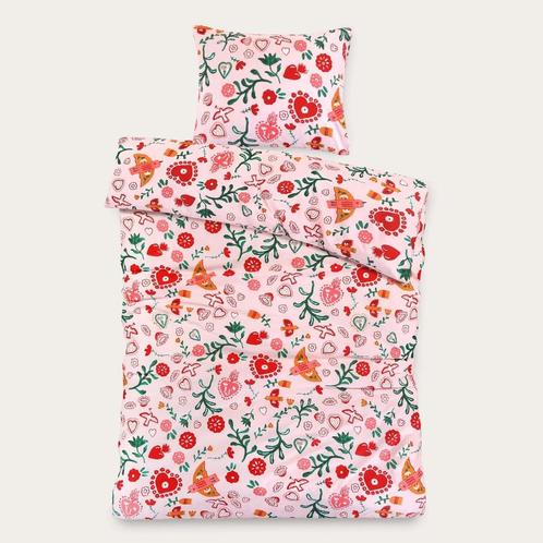NOUS Kids dekbedovertrek set 120 x 150 cm – bloemen & vogels, Kinderen en Baby's, Kinderkamer | Beddengoed, Nieuw, Dekbedovertrek