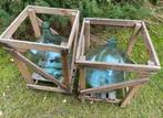Grote Gistflessen in originele houten krat, Antiek en Kunst, Ophalen