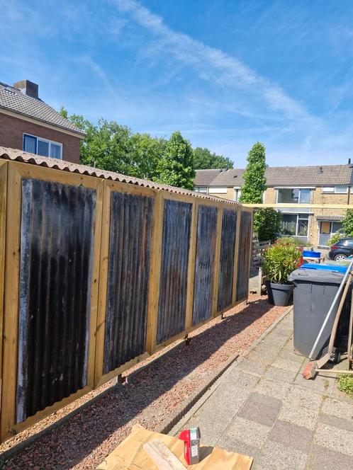Industriële vintage golfplaten (pst.), Doe-het-zelf en Verbouw, IJzerwaren en Bevestigingsmiddelen, Gebruikt, Overige typen, 100 tot 250 mm