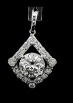 14 k witgoud hanger met diamanten, Sieraden, Tassen en Uiterlijk, Kettingen, Ophalen of Verzenden, Zo goed als nieuw, Wit, Goud