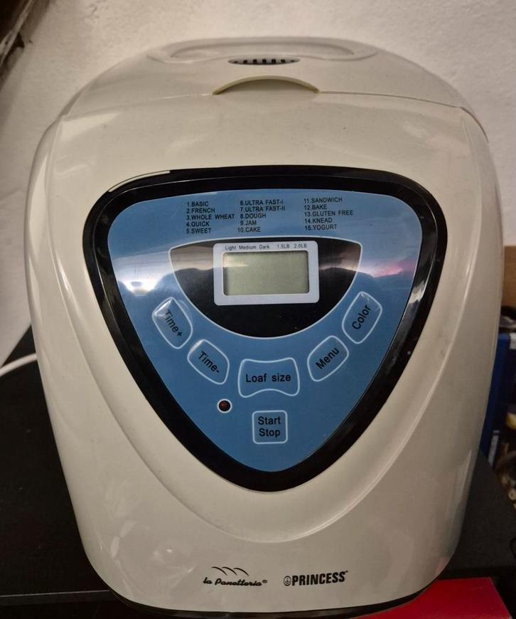 Princess Broodbakmachine - La Panetteria, Witgoed en Apparatuur, Broodbakmachines, Gebruikt, Met timer, 800 tot 1200 gram deeg