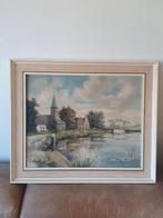 Holland landschap P. Ingma waar is dit? Wie???, Antiek en Kunst, Kunst | Schilderijen | Klassiek, Ophalen