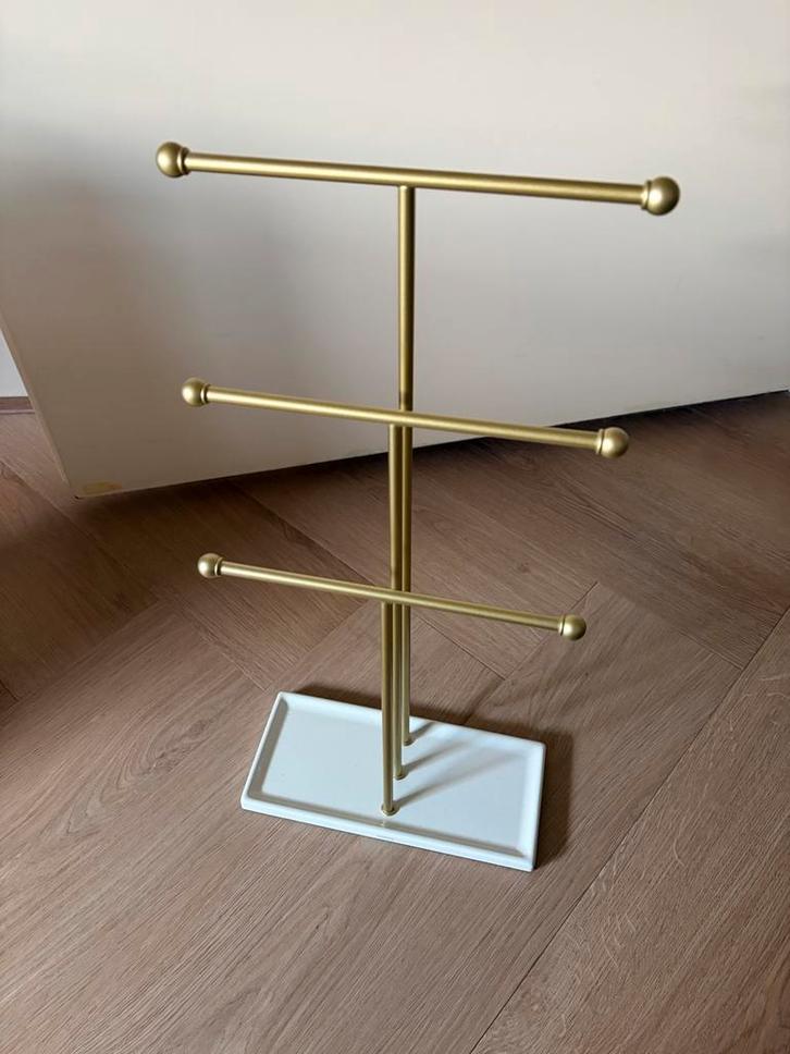 Gouden Sieradenhouder met 3 Stangen, Sieraden, Tassen en Uiterlijk, Overige Accessoires, Zo goed als nieuw, Ophalen