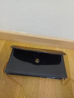 Mooi lakleren avondtasje met gouden ketting, Ophalen of Verzenden, Zo goed als nieuw, Zwart, Avondtasje