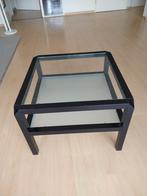 Strakke salontafel hoektafel met Glas, Huis en Inrichting, Ophalen, Gebruikt, 50 tot 100 cm, Vierkant