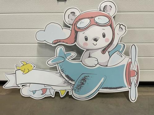 Geboortebord Vliegtuigje - te personaliseren met naam, Kinderen en Baby's, Kraamcadeaus en Geboorteborden, Nieuw, Geboortebord