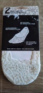 2 paar Beige kanten Footies 35-38, Kleding | Dames, Sokken en Kousen, Maat 35 t/m 38, Nieuw, Ophalen of Verzenden, Onbekend