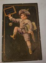 Antieke ansichtkaart - Jongen met krijtbord, Verzenden, Voor 1920, Gelopen, Feest(dag)