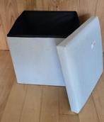 Showmodel 1 stuks Ottoman licht grijs Opberg Poef Polyester, Minder dan 50 cm, Vierkant, Nieuw, Minder dan 50 cm