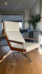 Rob Parry Lotus draai fauteuil wit leer, design, Huis en Inrichting, Fauteuils, Ophalen of Verzenden, Zo goed als nieuw, 50 tot 75 cm