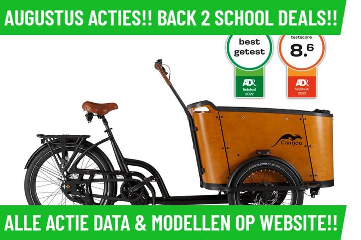 E-Bakfiets! Cangoo Buckle+Huif! 100km radius! Voorraad-Deals, Fietsen en Brommers, Fietsen | Bakfietsen, Nieuw