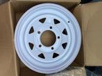 Vier stalen wielen, wit 8 spaaks, 4x4, Ophalen, Velg(en), 16 inch, 175 mm