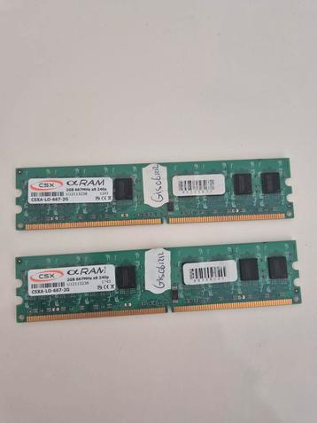 2x CSX Alpha RAM 2GB DDR2 beschikbaar voor biedingen