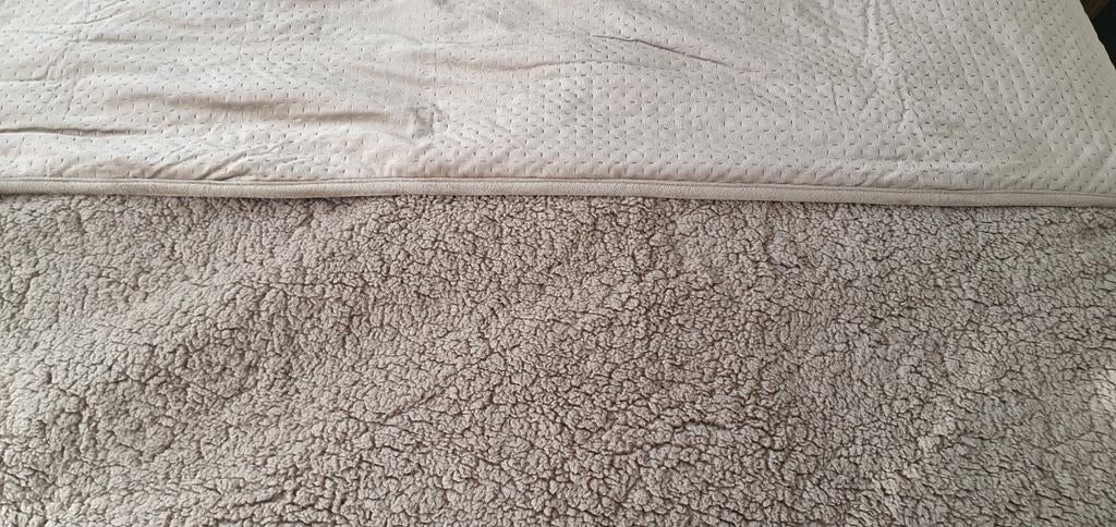 220 bij 220 beige sprei/deken, Beige, Tweepersoons, Ophalen of Verzenden, Deken of Dekbed