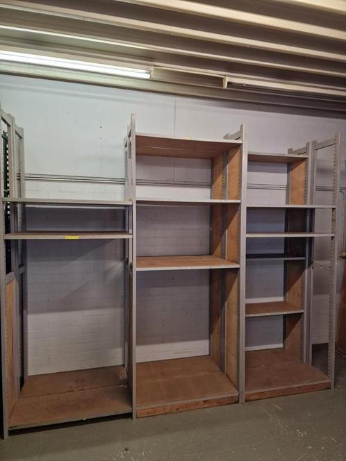 Bruynzeel stalen magazijnstelling met houten planken, Huis en Inrichting, Kasten | Stellingkasten, Gebruikt, Ophalen