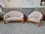 Set Vintage Grenen Deens Design Bank & Stoel | Jaren 80 90, Huis en Inrichting, Banken | Bankstellen, Hout, Gebruikt, 150 tot 200 cm