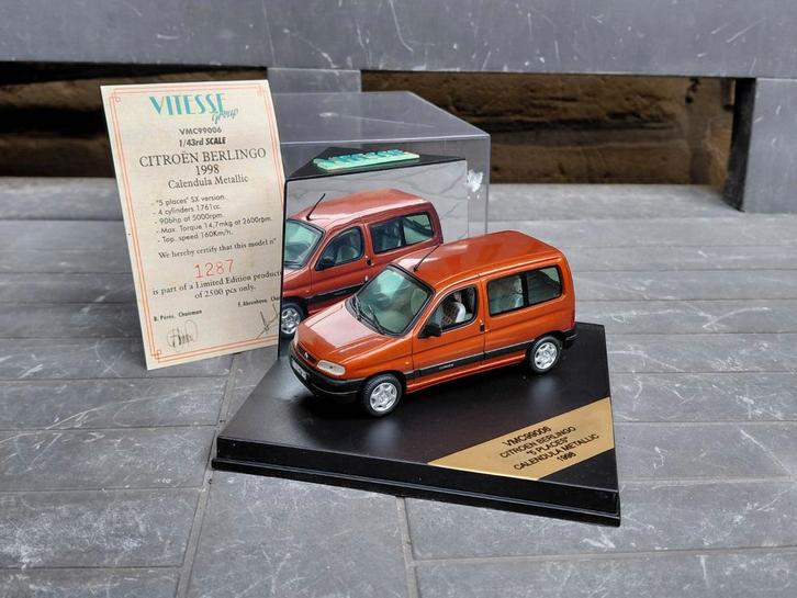 Citroën Berlingo I phase 1 SX 5p 1998 Calendula 1/43 Vitesse, Hobby en Vrije tijd, Modelauto's | 1:43, Nieuw, Auto, Overige merken